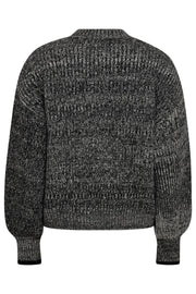 Row Melange Knit 32171 | WhiteBlack | Strik fra Co'couture