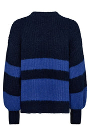 CoralieCC Block Rib Knit | Navy | Strik fra Co'Couture