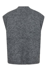 Coralie V-Knit Vest 32169 | Grey Melange | Strik fra Co'couture