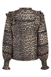 Aurika Leo Voile Blouse 163680 | Leopard | Bluse fra Neo Noir