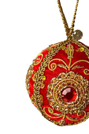 Velvet Ball Christmas Ornament | Red | Julepynt fra Black Colour