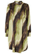 Carrie Dress 2862 | Brown Green Print | Kjole fra Prepair