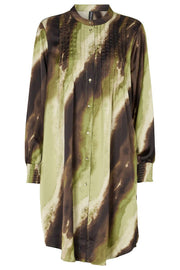 Carrie Dress 2862 | Brown Green Print | Kjole fra Prepair