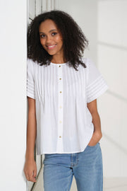 Dahlia Blouse 2744 | White | Bluse fra Prepair