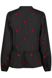 Savoy Hearts Blouse | Black | Bluse fra Neo Noir