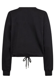 CropCC Tie Stone Sweat | Black | Sweatshirt fra Co'couture