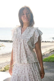 Jayla Small Blossom Top | Creme | Bluse fra Neo Noir