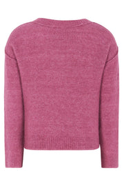 SRAllison V-Neck Knit | Rose Wine Melange | Strik fra Soft Rebels