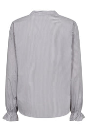 Melin Stripe V-Shirt | Mid Grey | Skjorte fra Co'couture