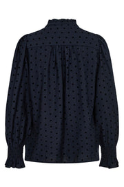 DollyCC Dot V-Shirt | Navy | Bluse fra Co' Couture