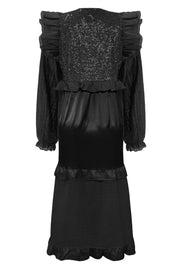 Nor Ls Frill Dress | Black Sequins | Kjole fra Liberté