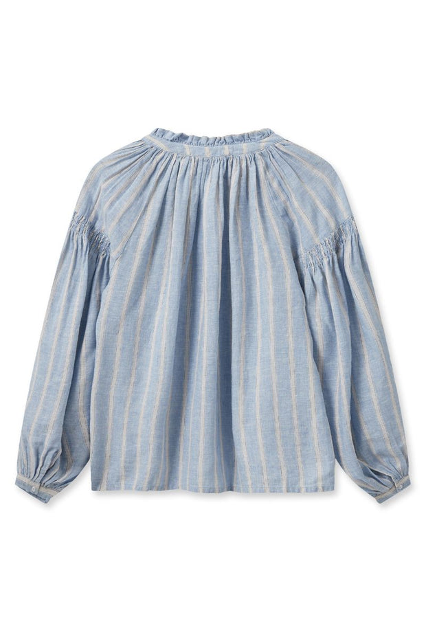 Safi Striped Linen Shirt | Cashmere Blue | Skjorte fra Mos Mosh