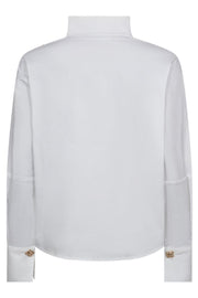 Sanna Asym Button Blouse 35946 | White | Bluse fra Co'couture