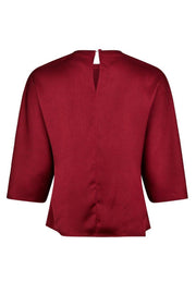 Liora Heavy Sateen Blouse | Dark Red | Bluse fra Neo Noir