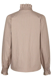 Brielle Stripe Shirt | Brown | Skjorte fra Neo Noir