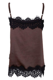 Evie Lace Strap Top | Coffee | Bluse fra Black Colour