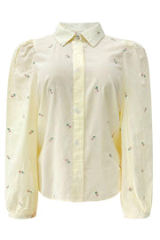 Flora Ls Blouse | Ivory Rose Flower | Skjorte fra Liberté