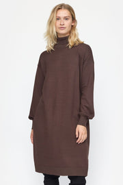 SRLea Rollneck Dress Knit | Morel Melange | Kjole fra Soft Rebels