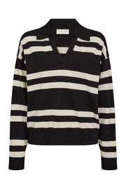 Flow Pullover 206651 | Black W. Moonbeam Melange | Strik fra Freequent