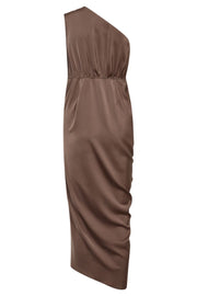 Adna Asym Drape Dress 36362 | Mocca | Kjole fra Co'couture