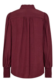 AilaCC Petra V-Shirt | Burgundy | Skjorte fra Co'couture