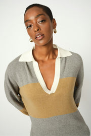 Wylie Tani Bold Stripe Knit | True Camel | Strik fra Mos Mosh