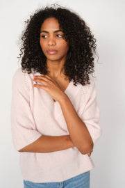 Taci 3/4 V-Neck Knit | Ballet Slipper | Strik fra Mos Mosh