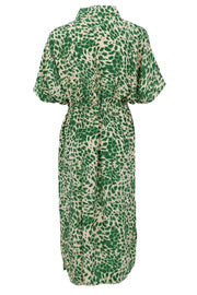 Luna Kaftan Tie Dress | Green Leo | Kjole fra Black Colour