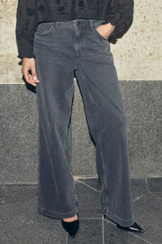Dara Deluxe Jeans 32' | Grey | Jeans fra Mos Mosh