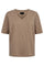 Ulla Ss Vneck Tshirt | Dusty Light Brown | T-Shirt fra Liberté