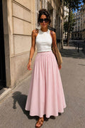 Akrotiri Stripe Skirt | Pink – nedsat