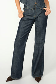 Marlena Nippon Jeans Long | Dark Blue | Jeans fra Mos Mosh