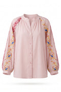 Leni Long-Sleeve Shirt With Embroidery | Rose Shadow