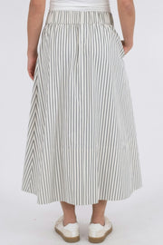 Yara Long Stripe Skirt | Creme | Nederdel fra Neo Noir