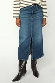 Mella Denim Skirt | Dark Blue | Nederdel fra Mos Mosh