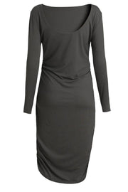 Alma Ls Turn Dress | Dark Grey | Kjole fra Liberté