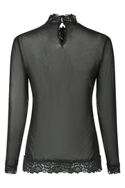 Liza Mesh Lace Blouse | Black | Mesh Bluse fra Neo Noir