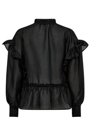 Monique Frill Blouse | Black | Skjorte fra Co'couture