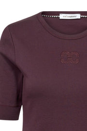 Granny Embroidery SS Tee 33166 | Winered | T-Shirt fra Co'couture