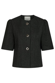Xanthe Herringbone Blazer | Dark Grey | Blazers fra Neo Noir