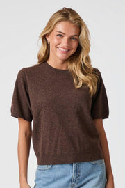 Missy Knit Tee | Brown Melange | T-Shirt fra Neo Noir