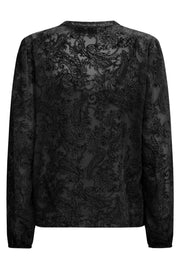 Leta Velvet Shirt | Black | Skjorte fra Mos Mosh