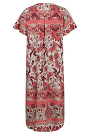 Lisa Dress 206177 | Coral Blush W. Hot Coral | Kjole fra Freequent