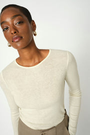Bouch O-neck Knit | Ecru | Strik fra Mos Mosh