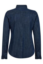 Mattie Flip Denim Shirt  | Dark Blue | Skjorte fra Mos Mosh