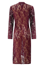 Lacy Ls Long Dress | Bordeaux Lace | Kjole fra Liberté