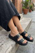 Cleo Buckle Sandals | Black