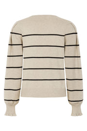 SrAnalia Stripe Knit | Feather Gray Melange | Strik fra Soft Rebels