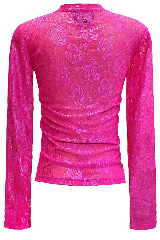 Rose Ls Lace Blouse | Pink | Bluse  fra Liberté