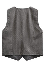 Widy Waistcoat 207140 | Dark Grey Mel W Star Off-White | Jakke fra Freequent